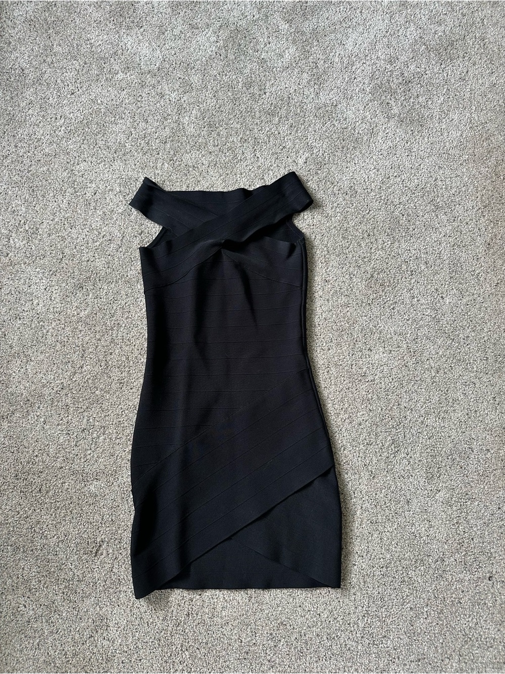 Guess Black One-Shoulder Bandage Bodycon Dress